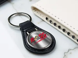 Personalised Leather Keychain Engraved Initials Gift